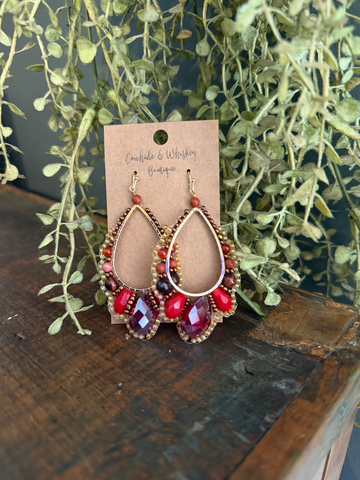 Golden Ruby - Earrings
