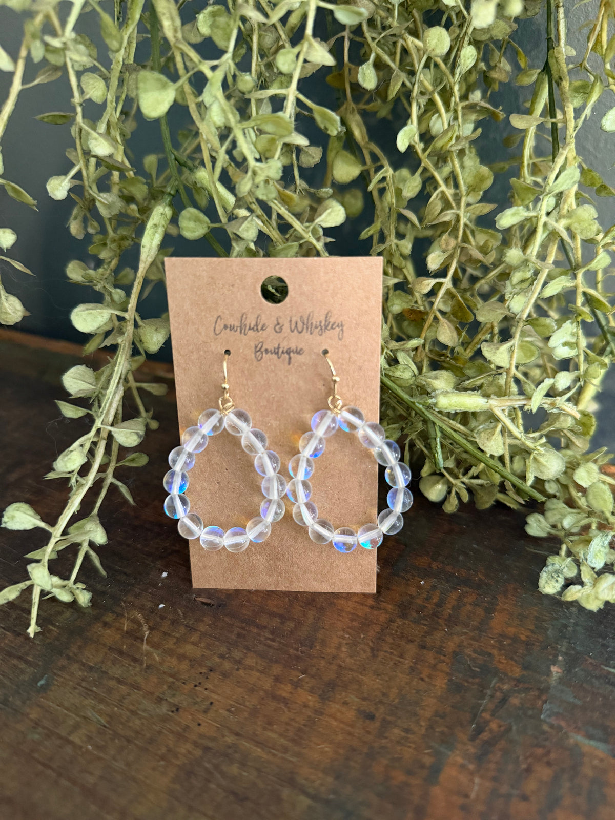 Aura Glass - White Earrings