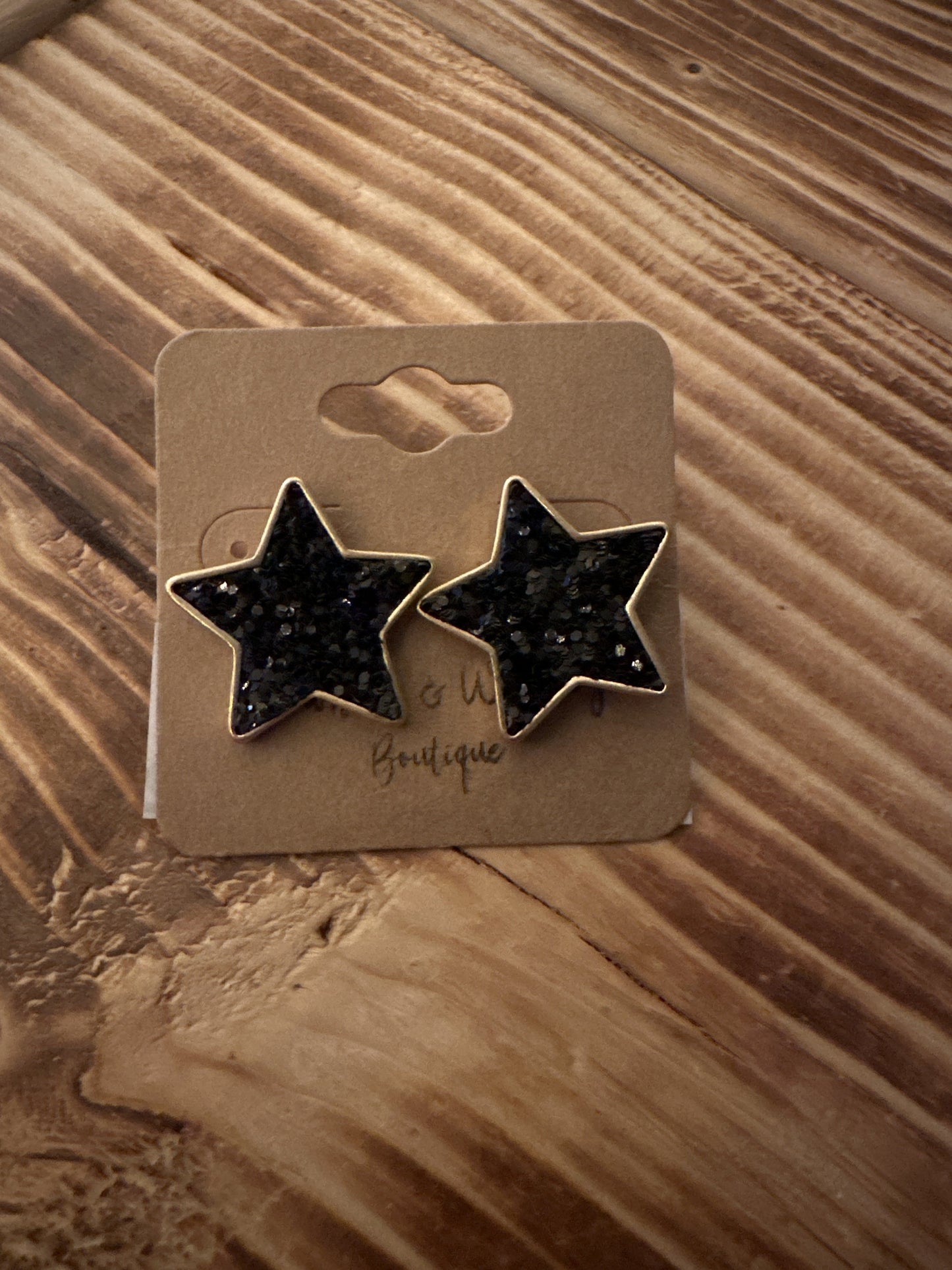 Black Out Stars - Earrings