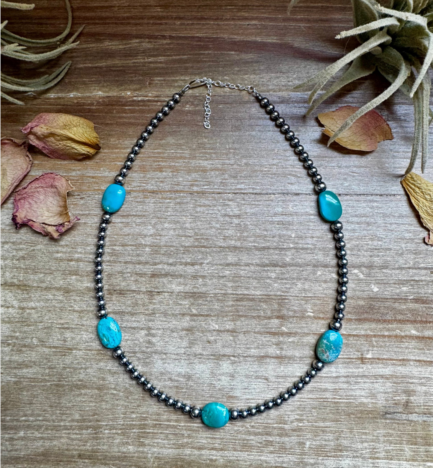 15-Inch Turquoise Necklace with 4mm & 5mm Beads