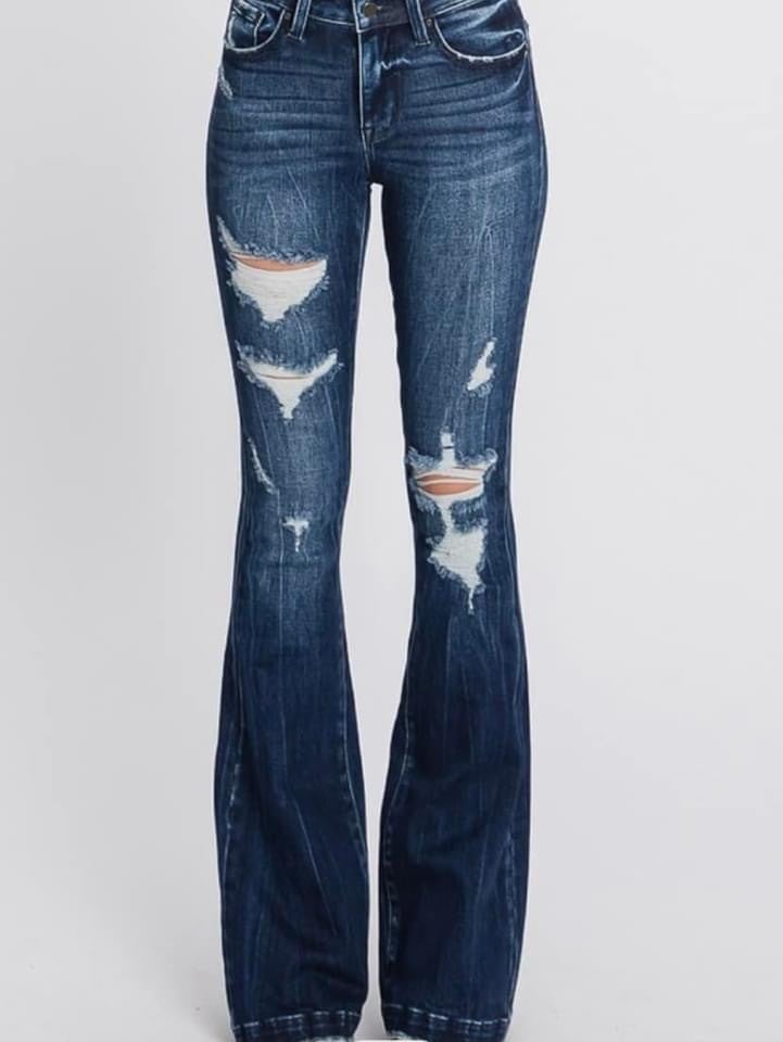The Ryleigh Flares - Dark Wash Jeans