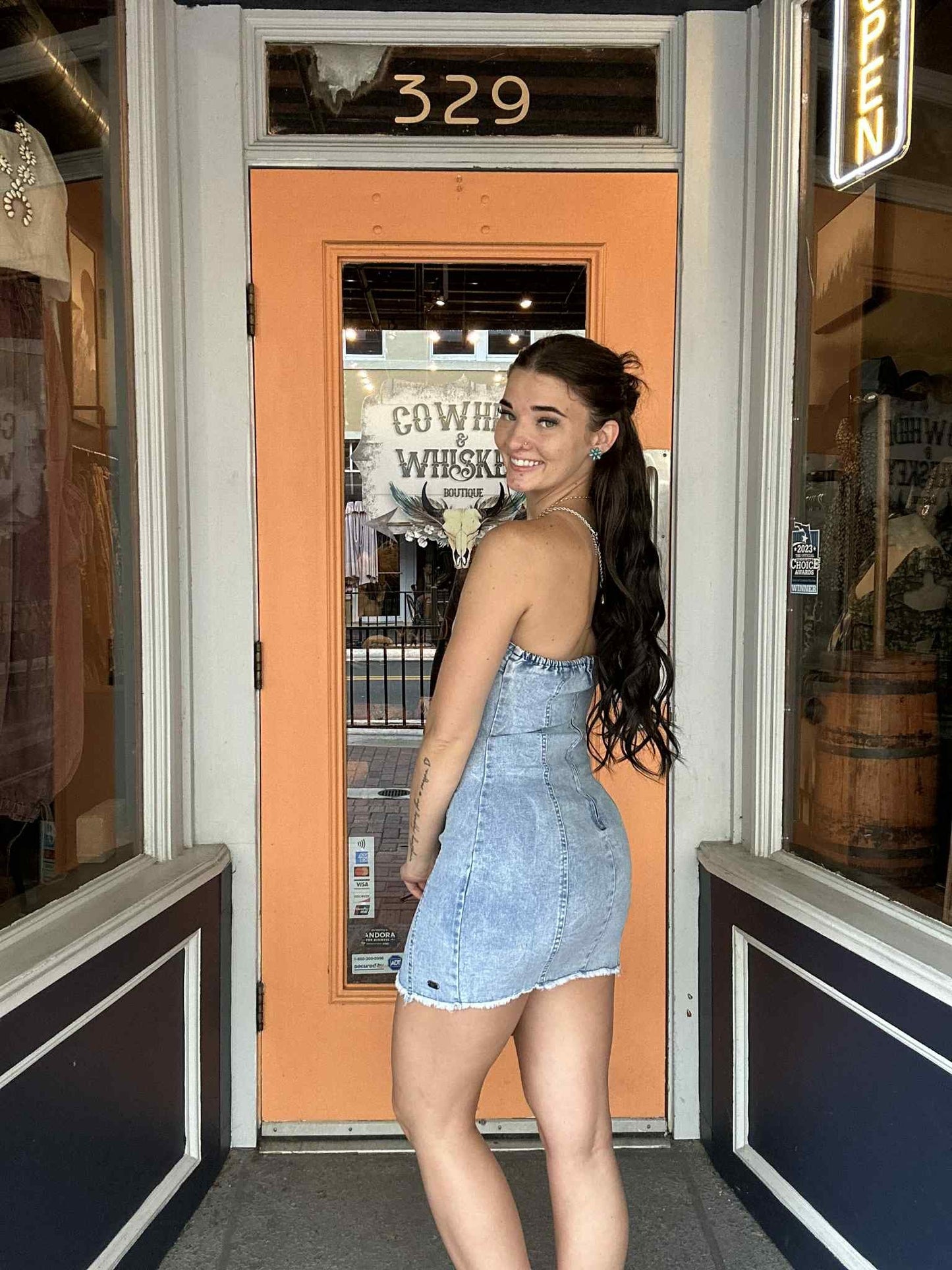 Cowgirl Curve - Denim Body-Con Dress