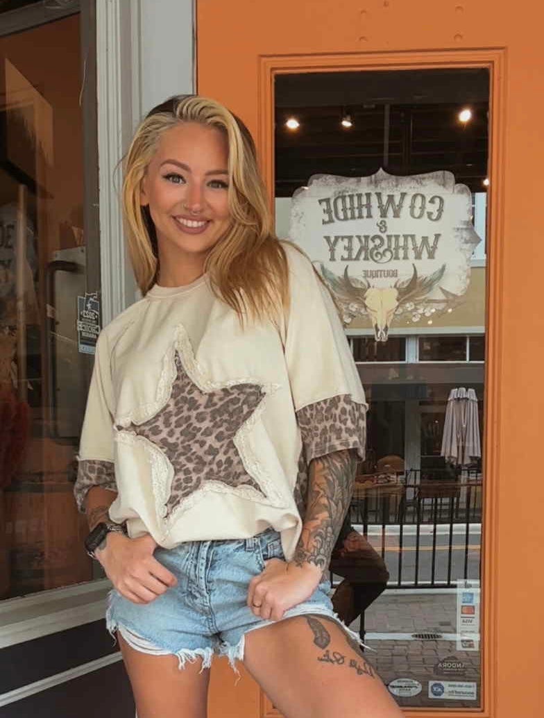 Cosmic Cheetah - Tan Top