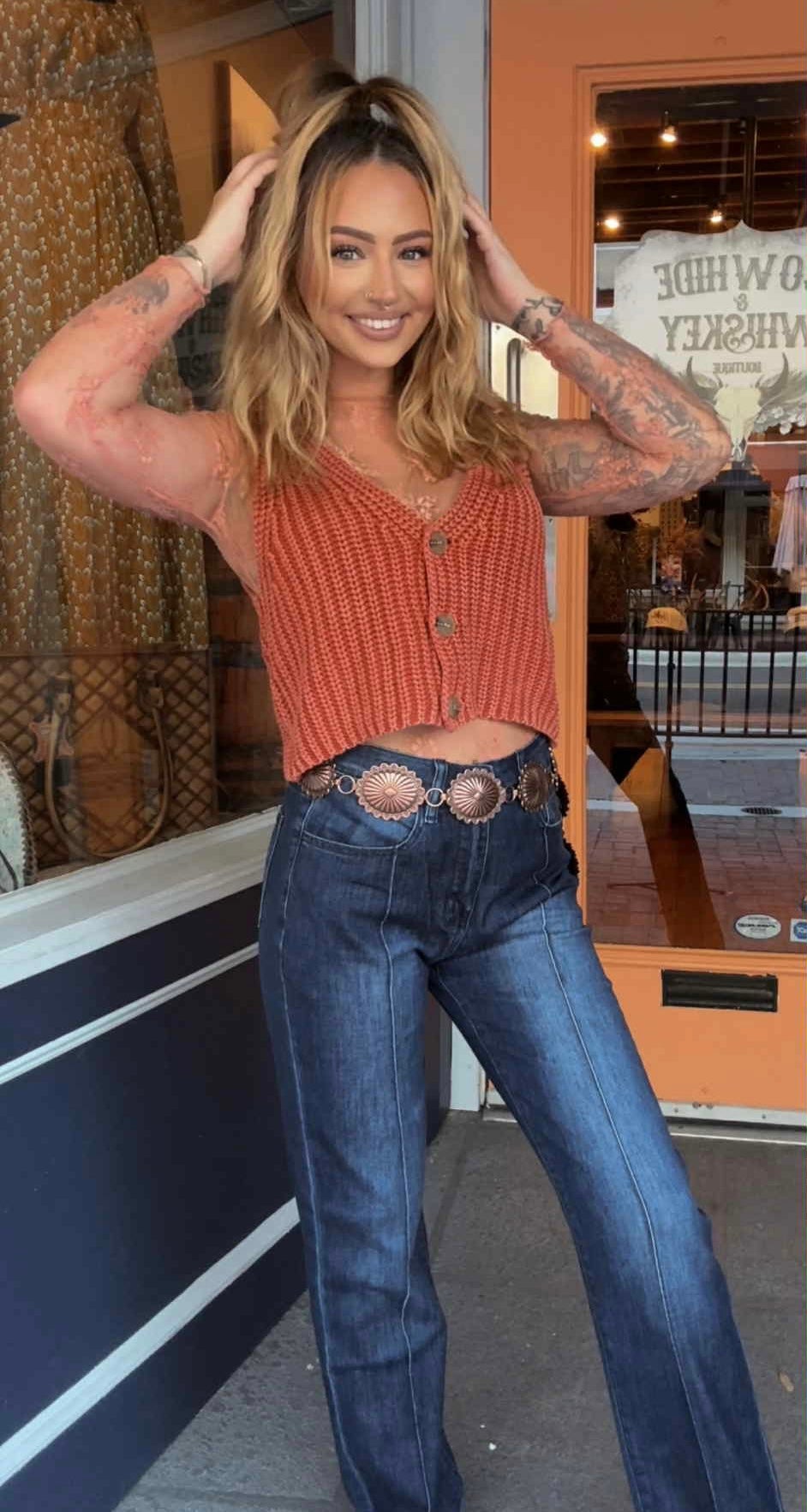 Spiced Brandy - Rust Knit Vest