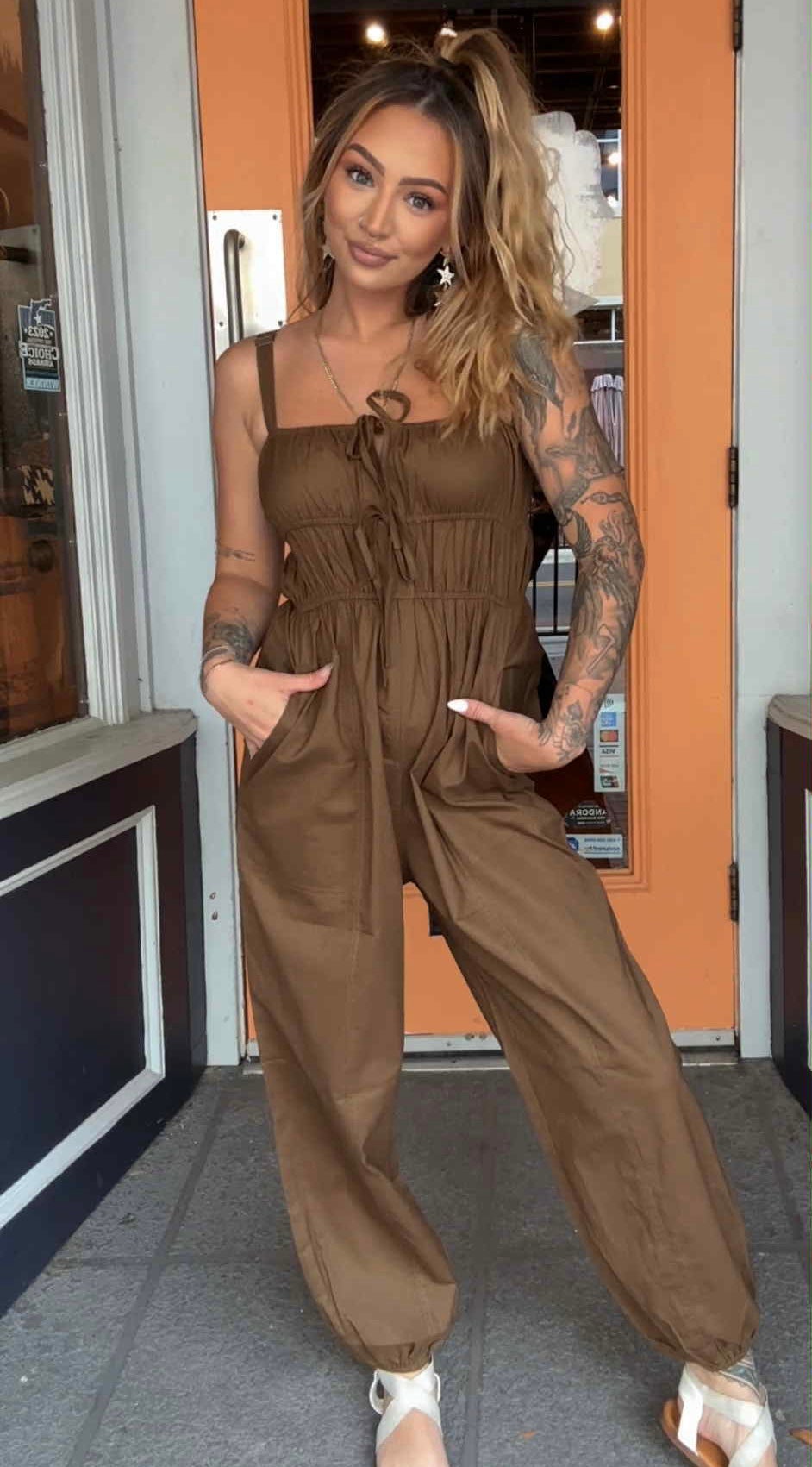 Outlaw Moss - Dk Olive Jumpsuit
