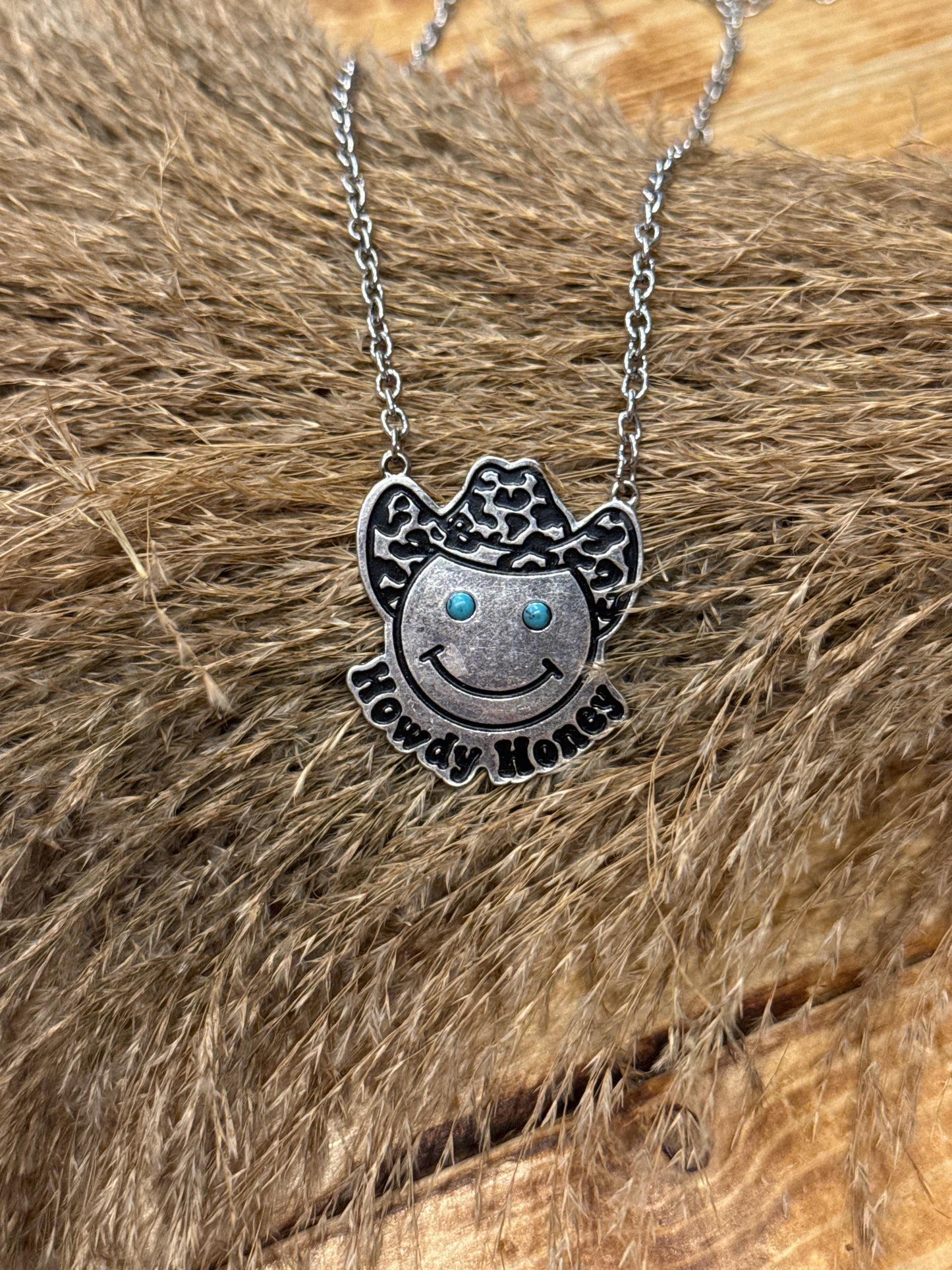 Howdy Honey Smiley Face - Necklace