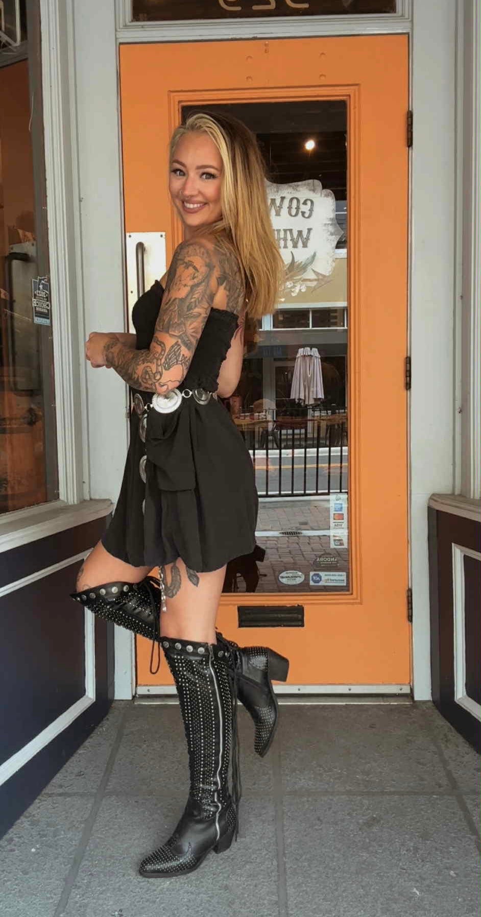 Smokin' Coal - Black Acid Wash Mini Dress