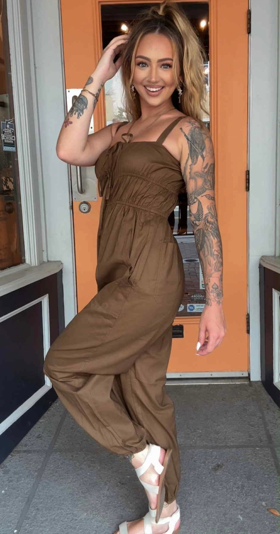 Outlaw Moss - Dk Olive Jumpsuit