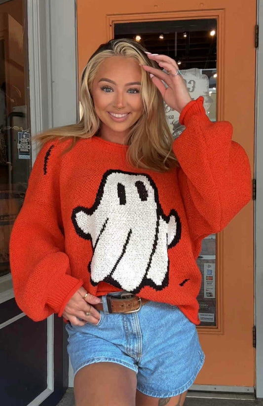 Cozy Ghost - Orange Sweater