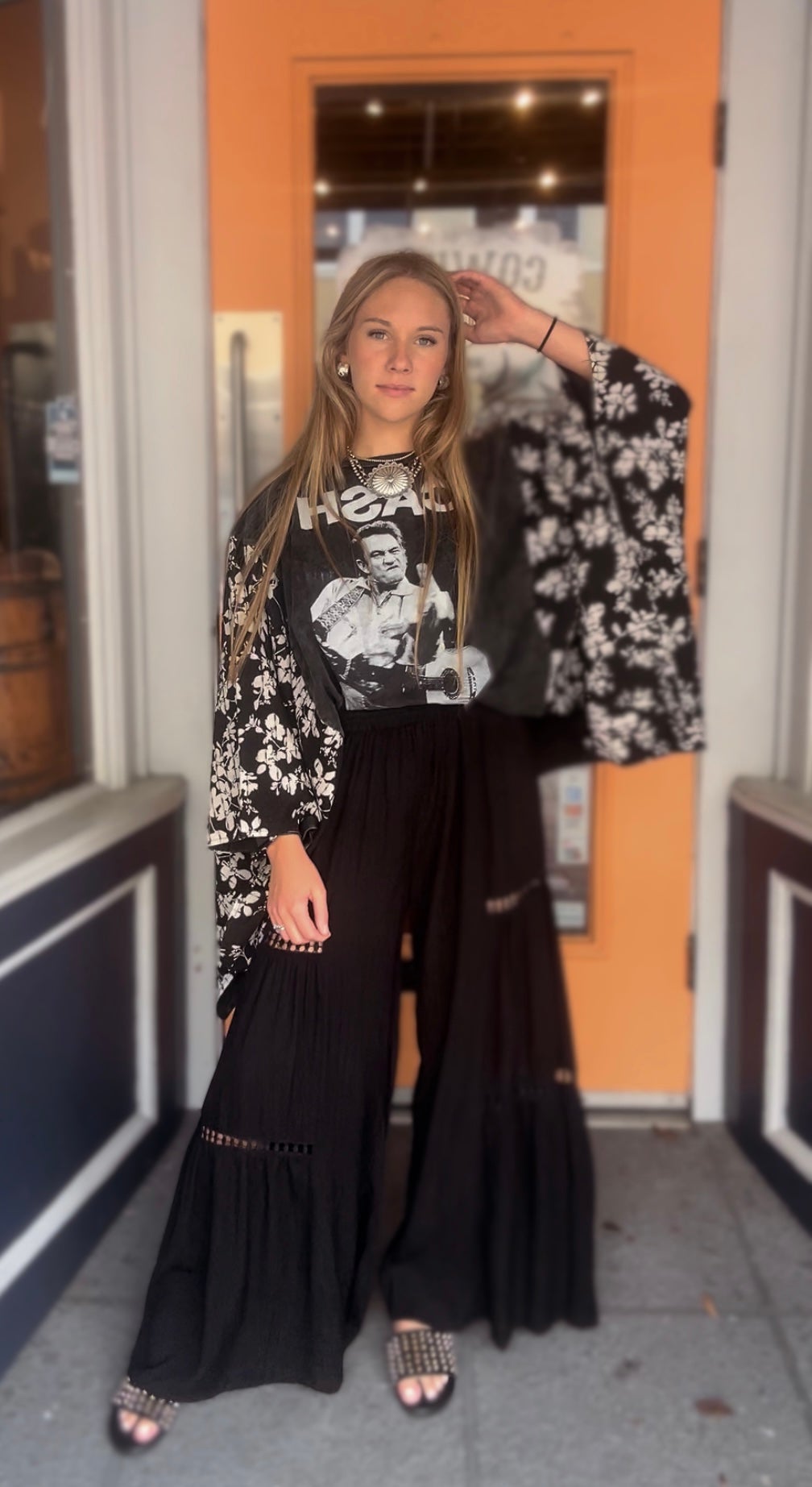 CASH Vibes - Black Poncho Top