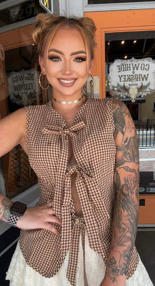 Hickory Honey - Gingham Vest