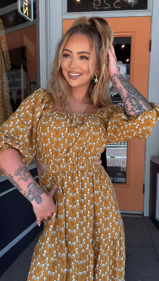 Willow Bloom - Mustard Maxi Dress