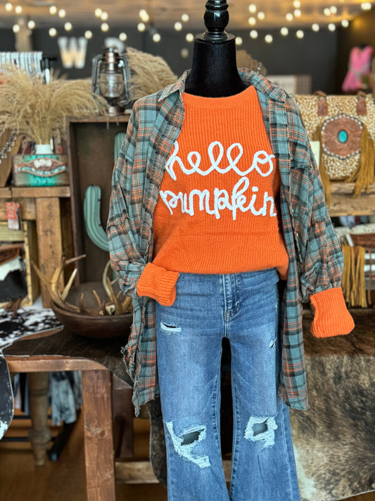 Back Home Vintage Teal - Mineral Washed Plaid Flannel