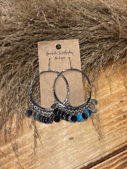 Coin Tassel - Silver Earrings