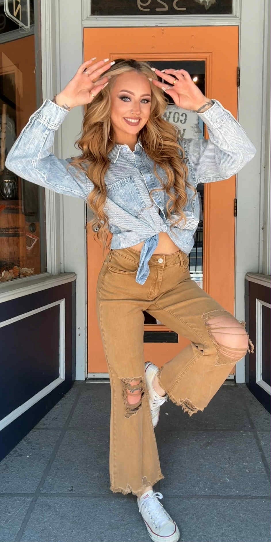 Cider Mill - Camel Crop Denim