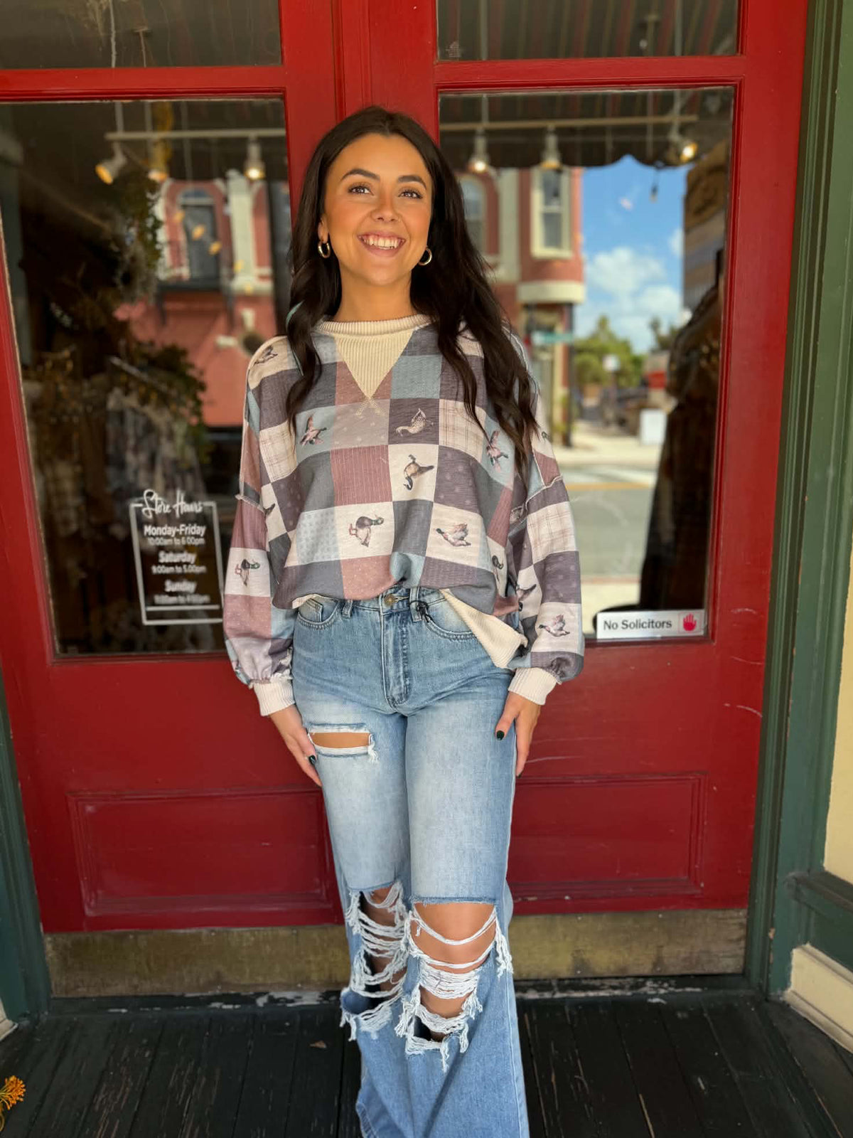 Mallard Patchwork – Cream Sweatshirt
