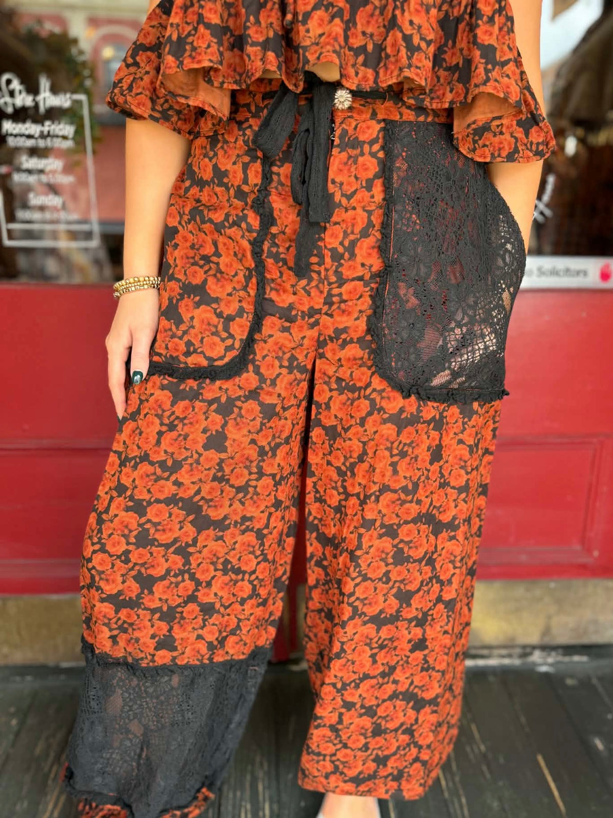 Wandering Wildflower – Black Gauze Pants