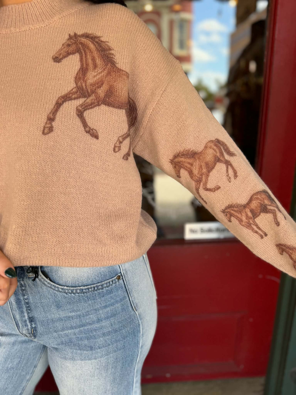 Dusty Mare – Tan Horse Sweater