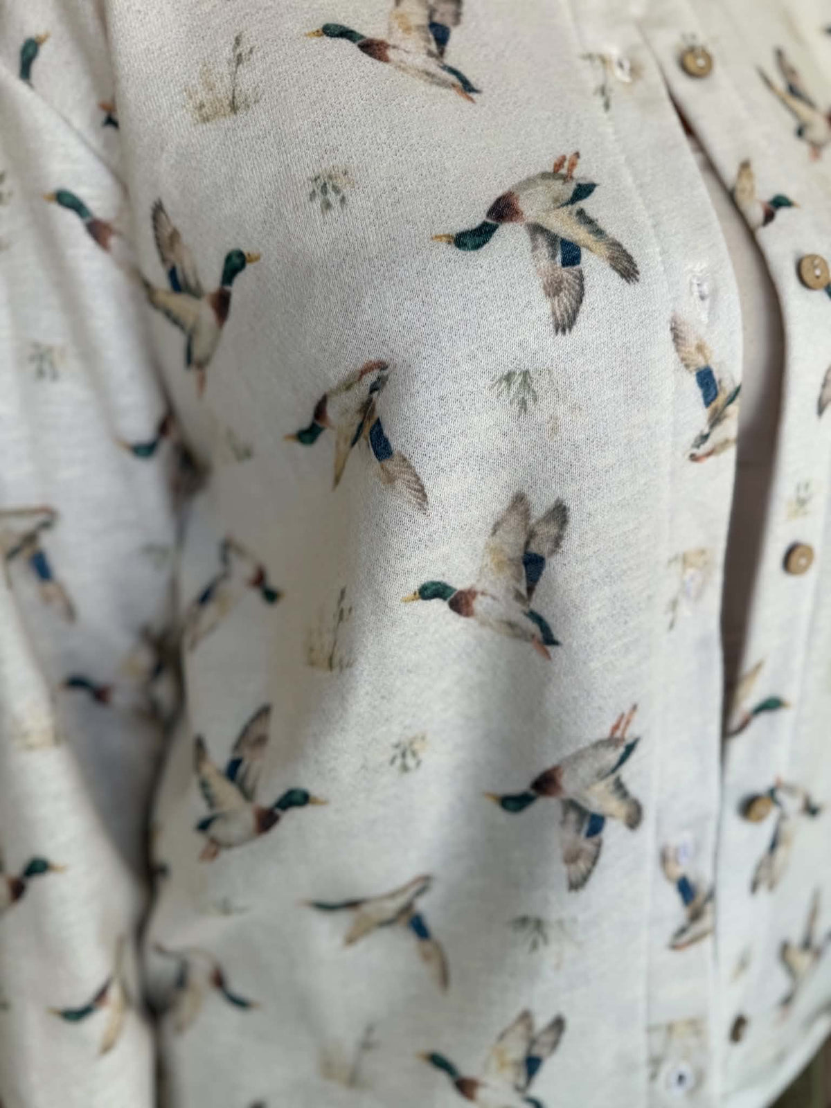 Waterfowl Season – Cream Duck Cardigan