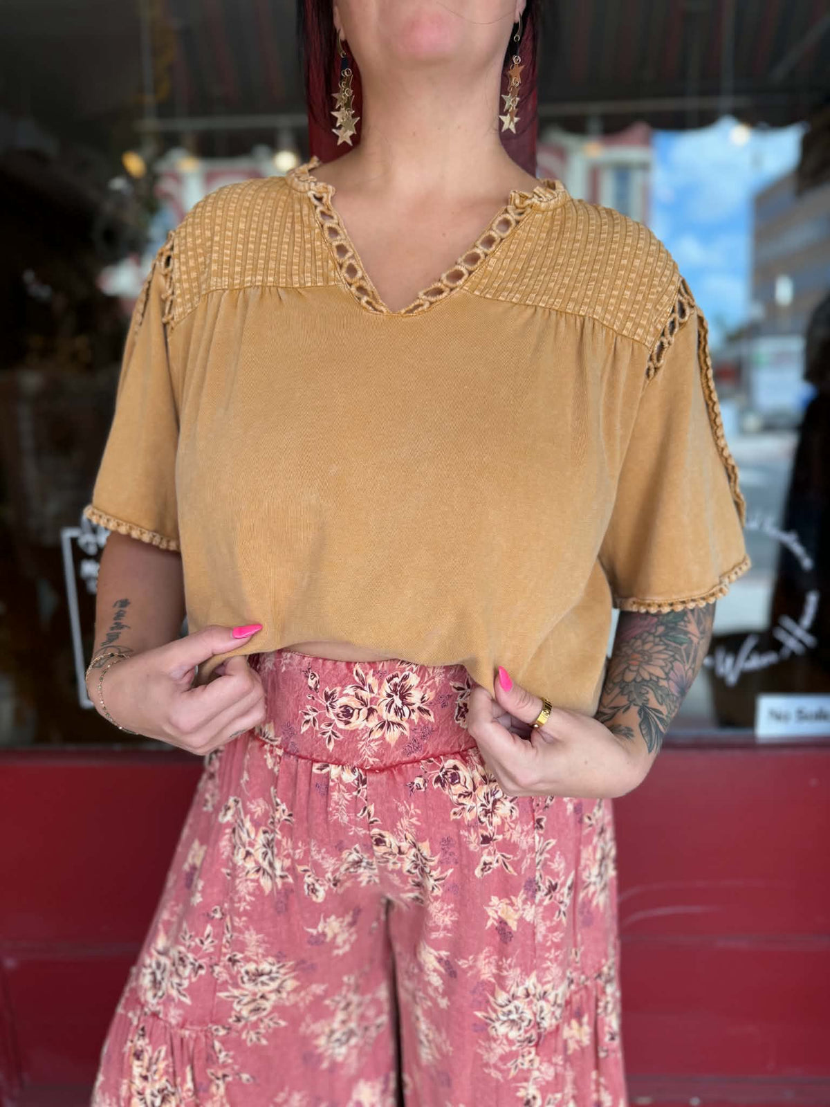 Harvest Honey – Camel Mineral Wash Top