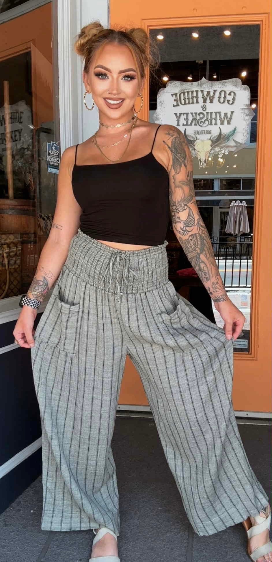 Prairie Pinstripes - Charcoal Pants