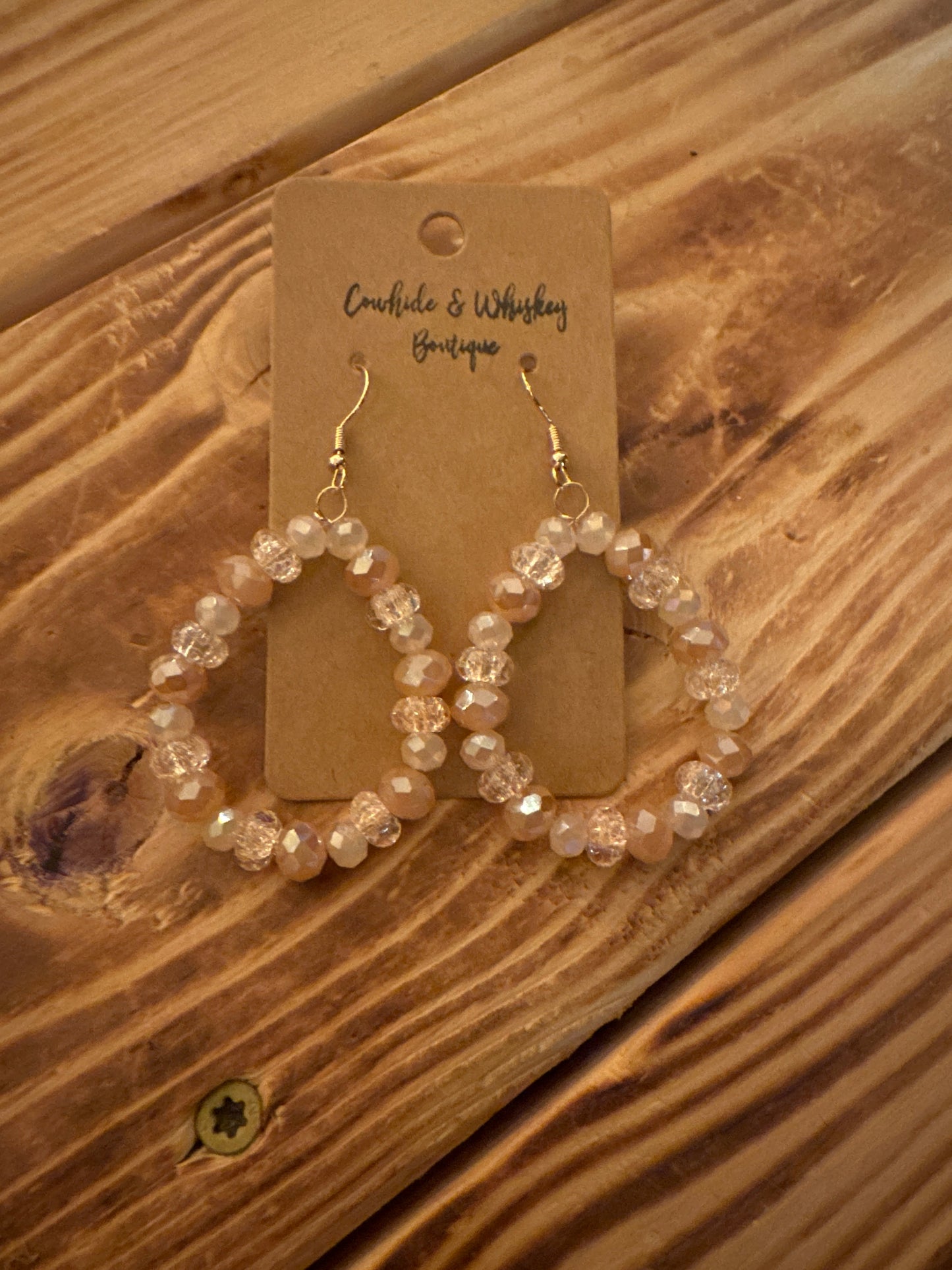 Peach Crackle - Earrings