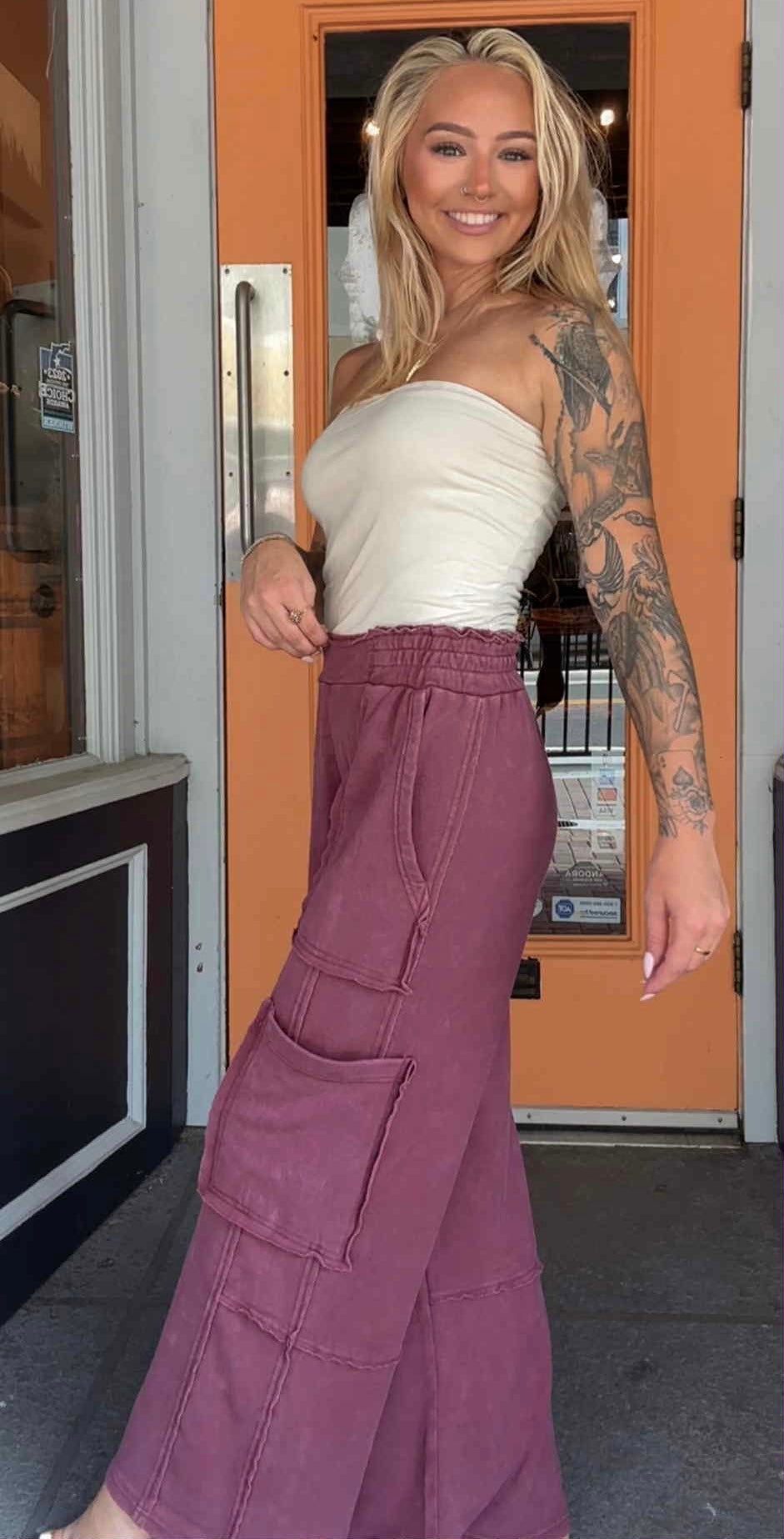 Brickstone Cargo - Acid Maroon Pants