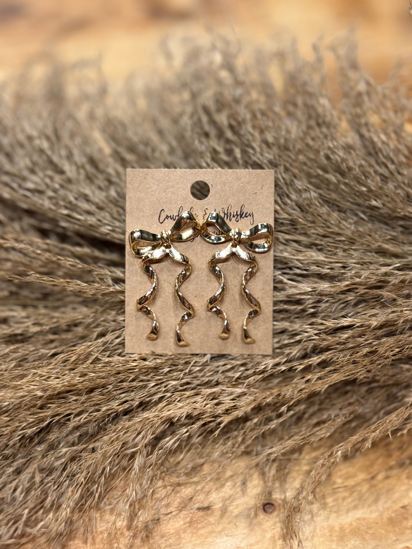 Curl Bow - Gold Earrings