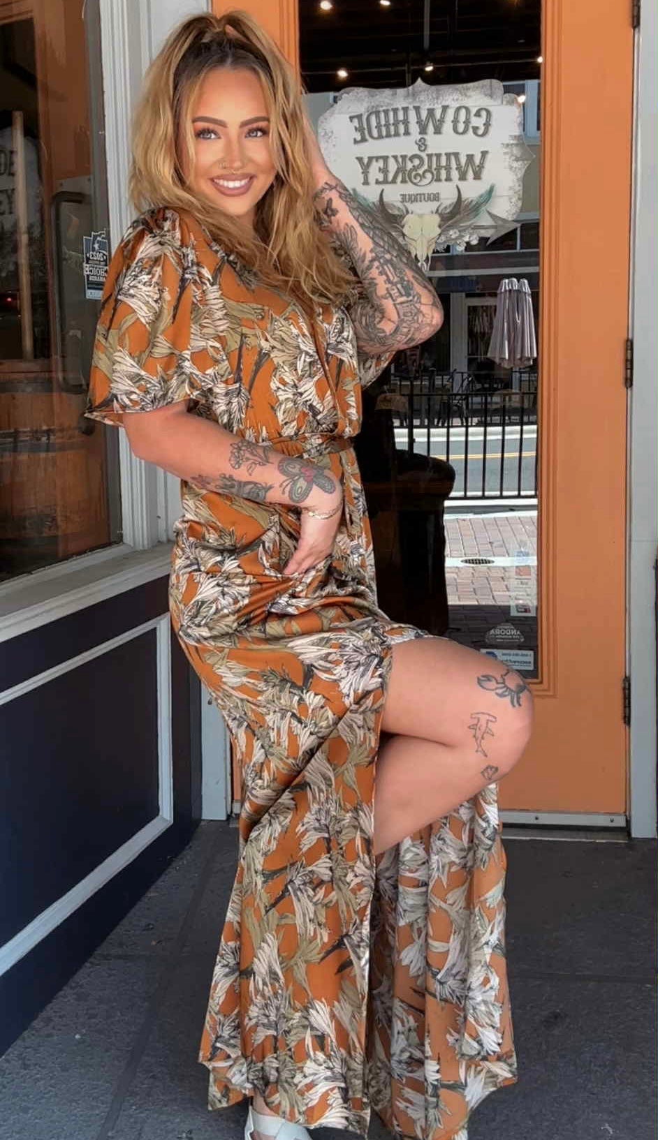 Cider Thistle - Rust Maxi Dress