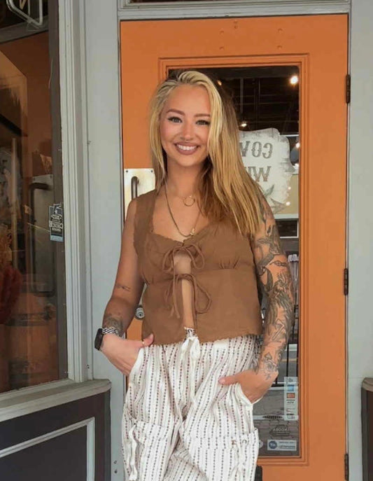 Saloon Sepia - Rust Tie Vest