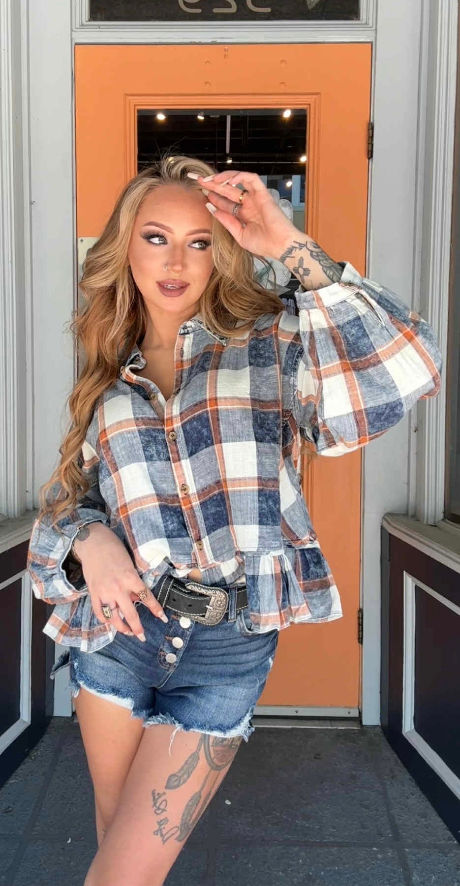 Bonfire Blues - Plaid Top