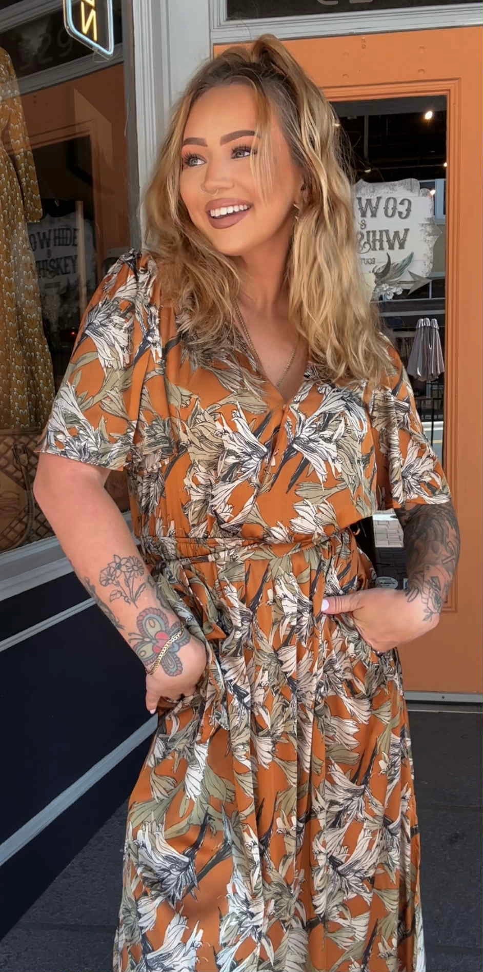 Cider Thistle - Rust Maxi Dress