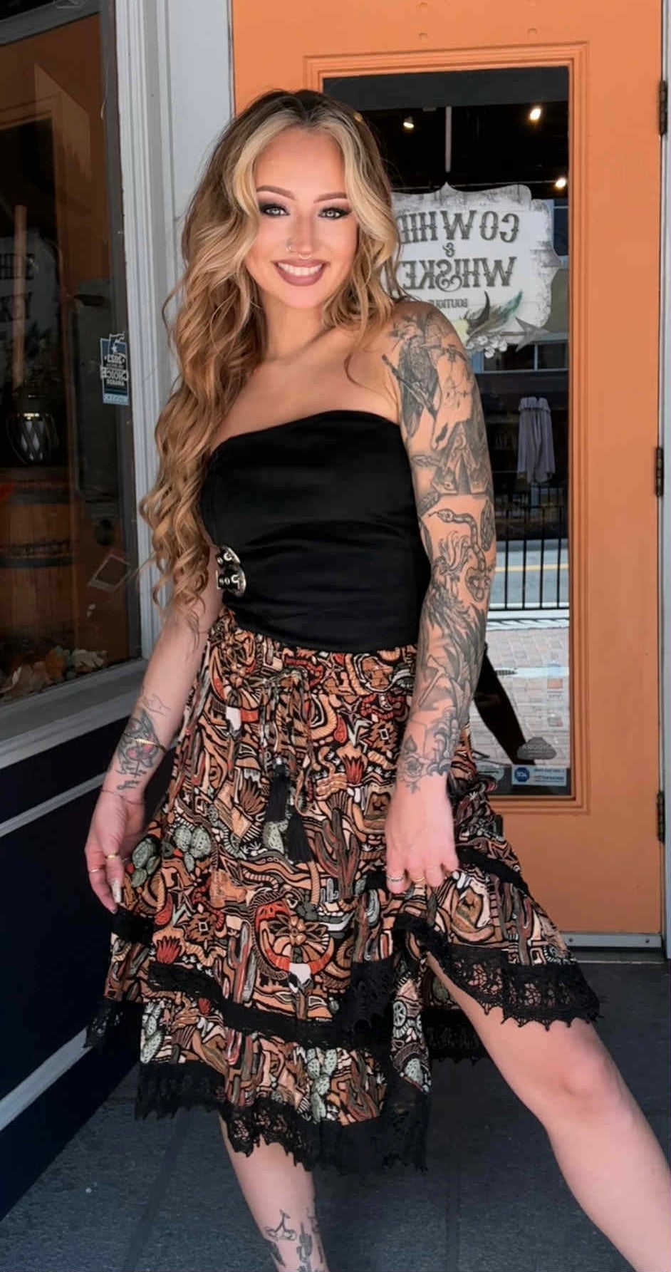 Western Collage - Lace Skirt