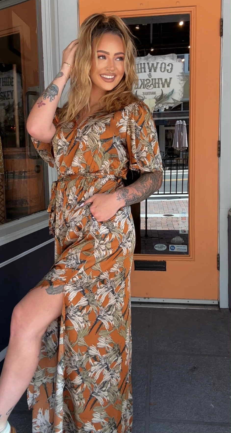 Cider Thistle - Rust Maxi Dress