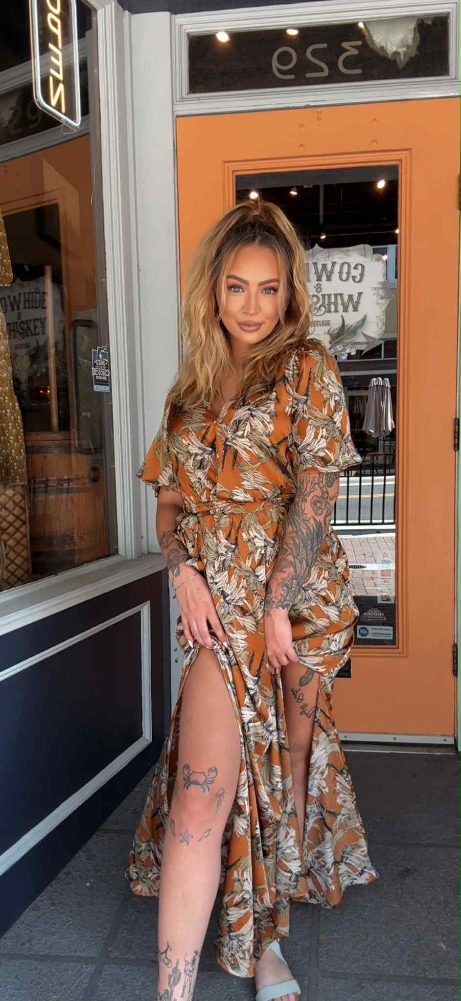 Cider Thistle - Rust Maxi Dress