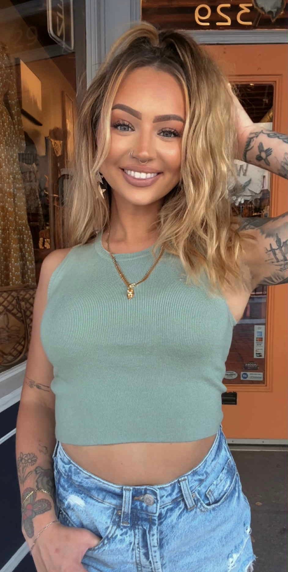 Brushed Wool - Dusty Sage Sweater Tank