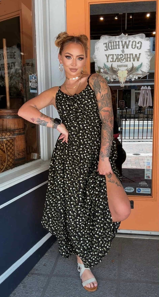 Midnight Pedal - Black Maxi Dress