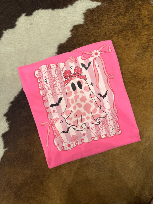 Neon Pink Ghost - Pink Graphic Tee