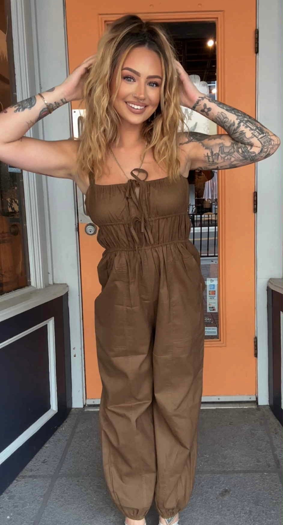 Outlaw Moss - Dk Olive Jumpsuit