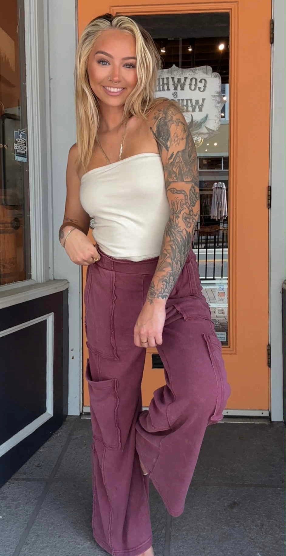 Brickstone Cargo - Acid Maroon Pants