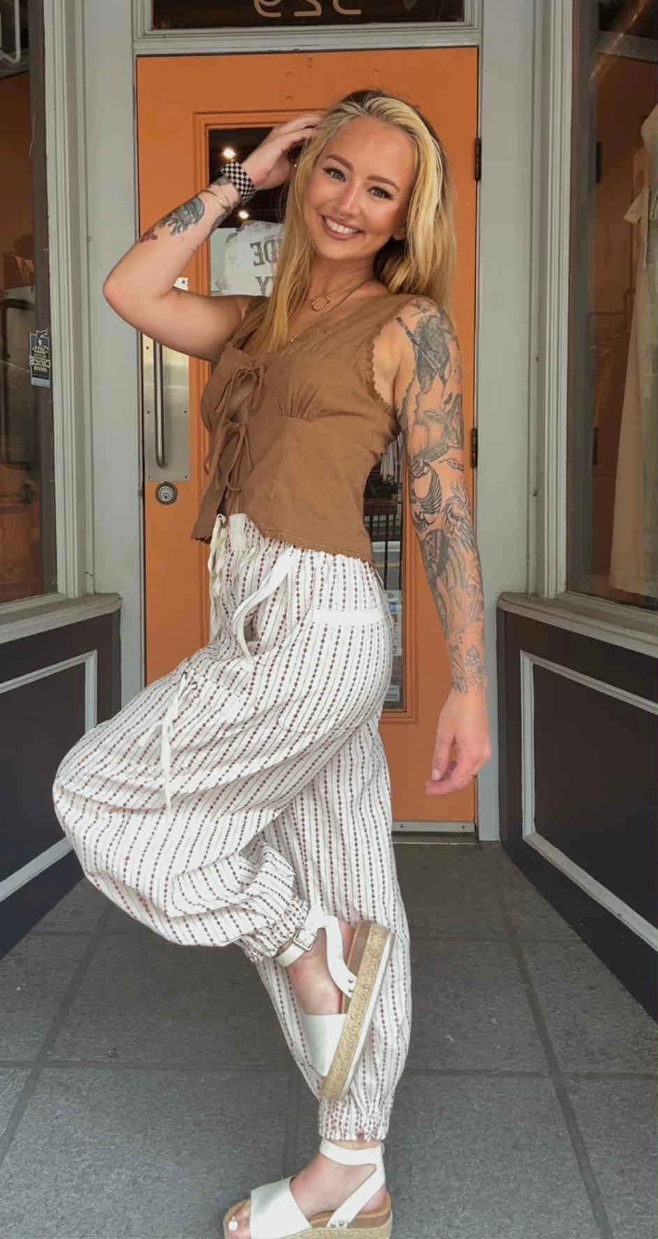 Cross Stitch - Boho Drawstring Pants