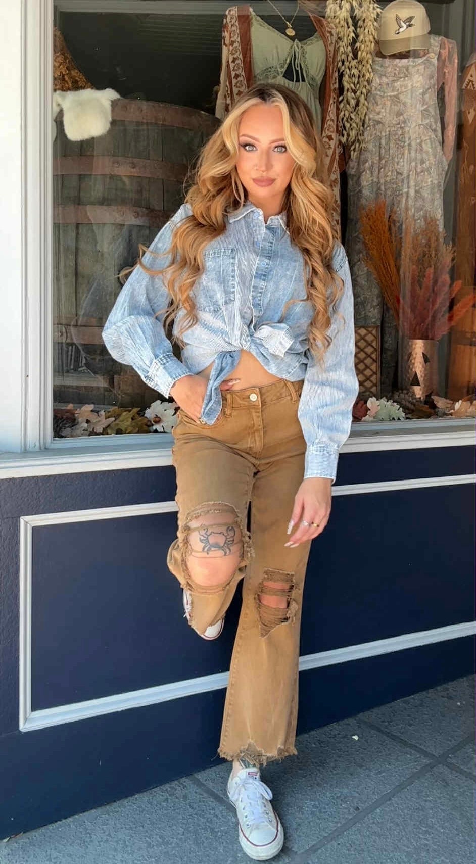 Cider Mill - Camel Crop Denim