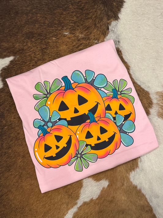 Turquoise Pumpkins - Pink Graphic Tee