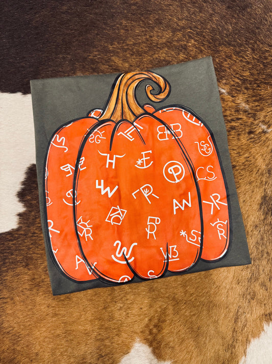 Branded Pumpkin - Ash Olive Graphic Tee