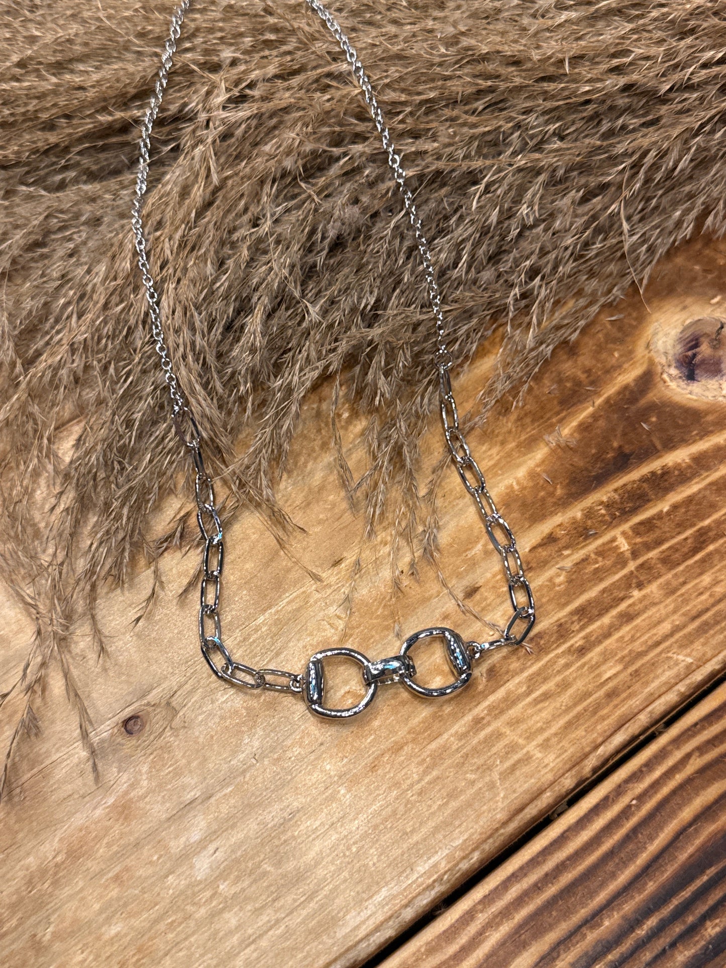 Silver Snaffle Bit - Necklace