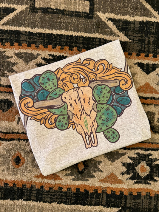 Twisted Longhorns - Ash Graphic Tee