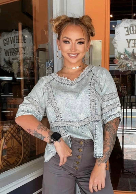 Chambray Charm - Denim Top