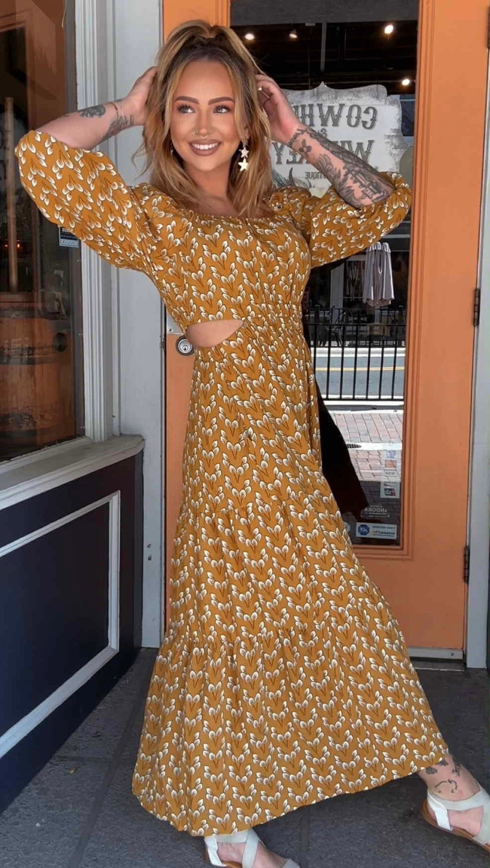 Willow Bloom - Mustard Maxi Dress