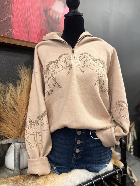 Runnin' Wild - Quarter Zip Jacket