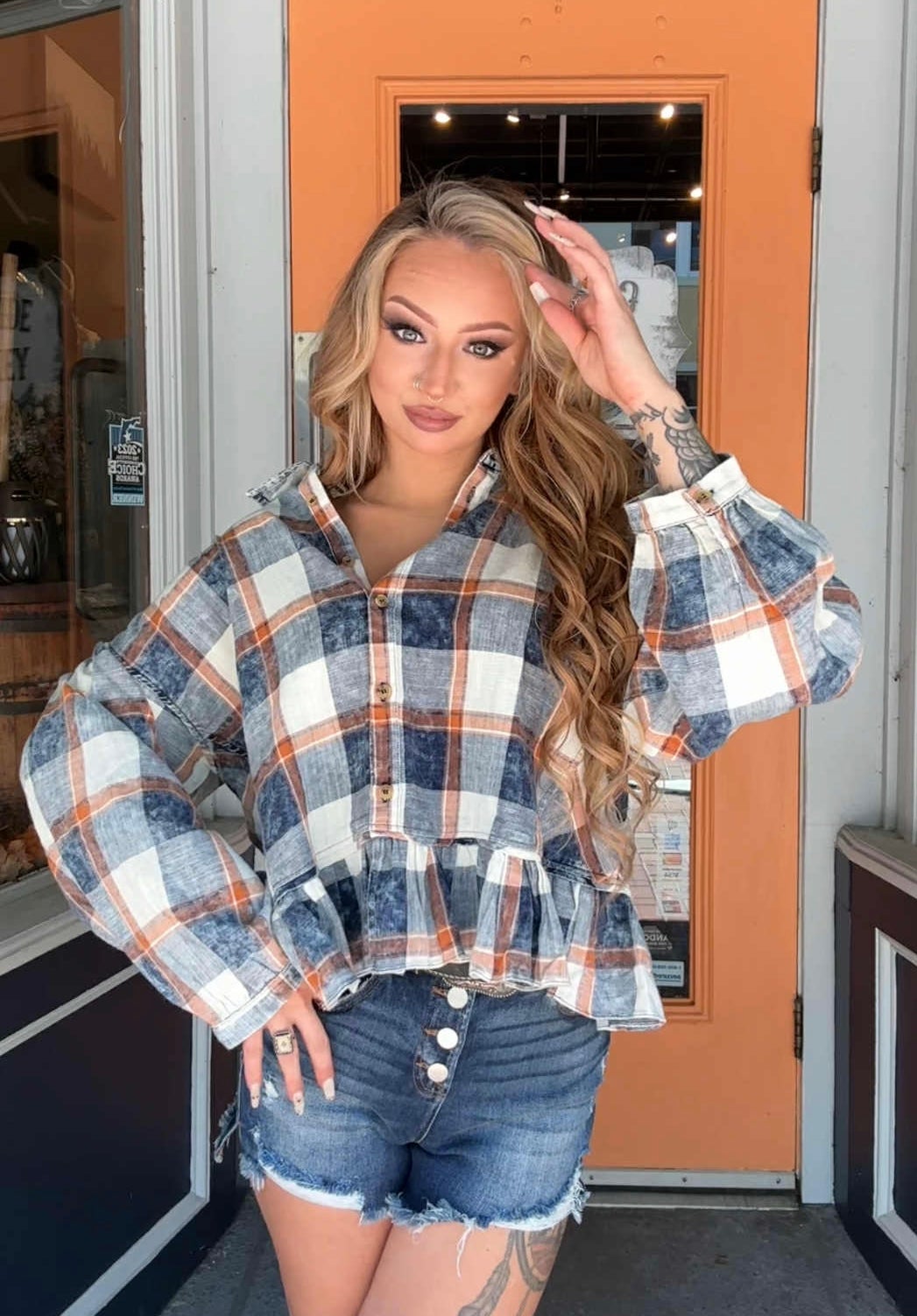 Bonfire Blues - Plaid Top